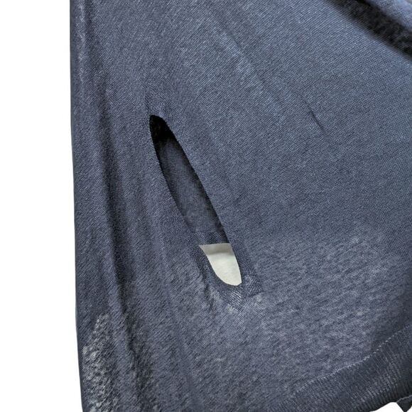GRAINNE & CO Devon 100% Linen Blue Wrap Stole Open Cardigan M - Picture 3 of 6